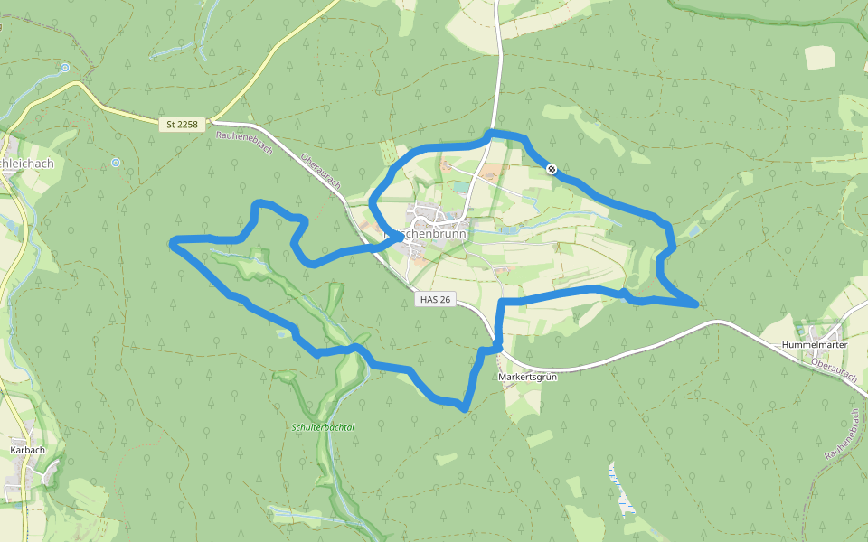 Laufroute Oberaurach OBA4 walking route map in Oberaurach