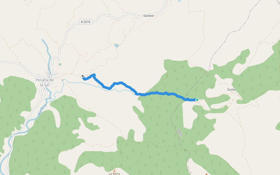 LR-L 11 Senderos de la Litera walking route map in Baélls