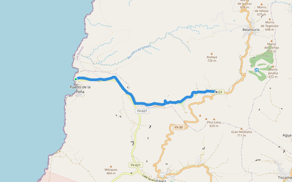 SL FV 6 walking route map in Ajuy