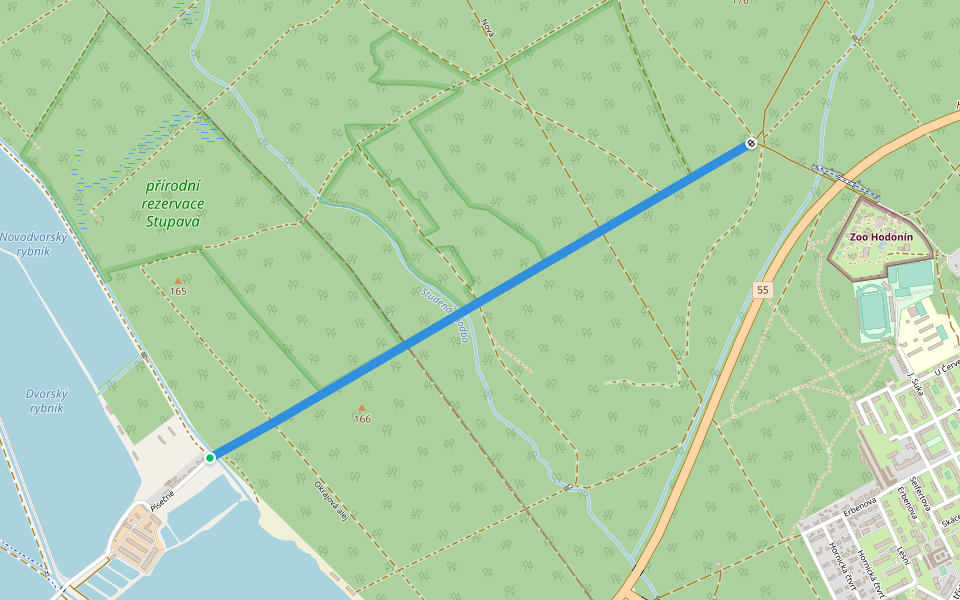 naučná stezka Hodonínská Doubrava walking route map in Hodonín