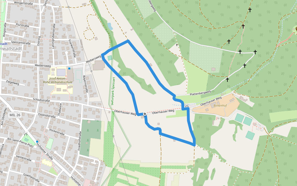 Streuobsterlebnisweg walking route map in Kleinwallstadt