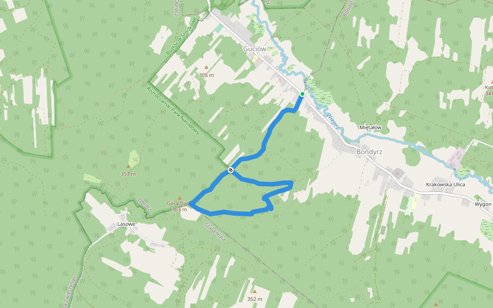 Ścieżka edukacyjno-przyrodnicza Debry walking route map in Guciów