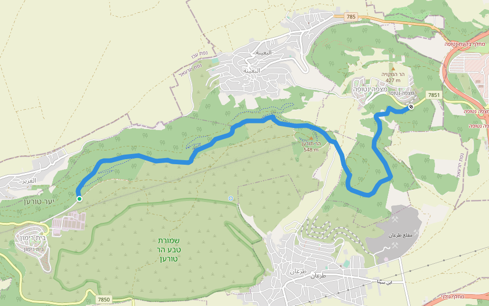 דרך נוף יער טורען walking route map in Beit Rimon