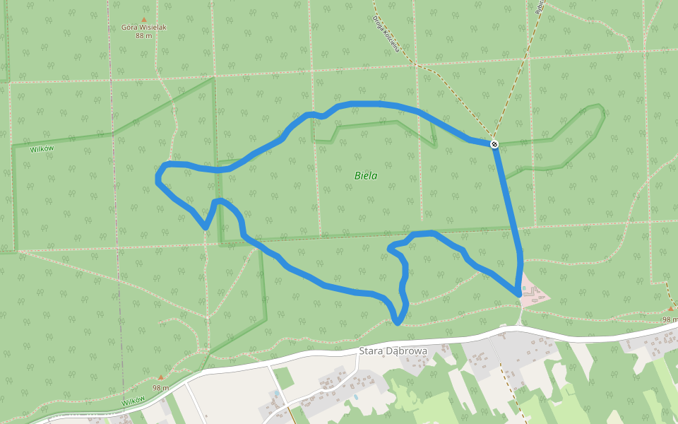 Ścieżka Dydaktyczna "Wokół Bieli" walking route map in Stara Dąbrowa