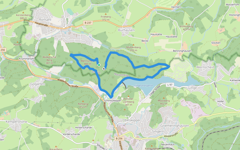 Rundweg A9 (Schmitzwipper) walking route map in Marienheide