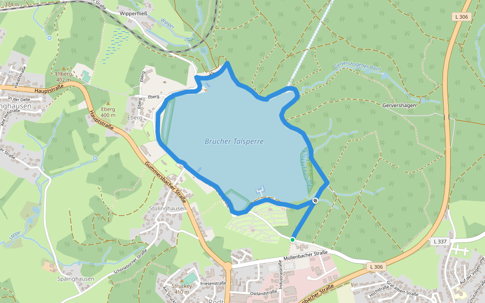 Rundweg A8 (Brucher Talsperre) walking route map in Marienheide