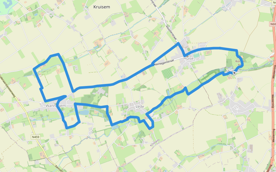 Rooigemsebeek Wandelroute walking route map in Oudenaarde