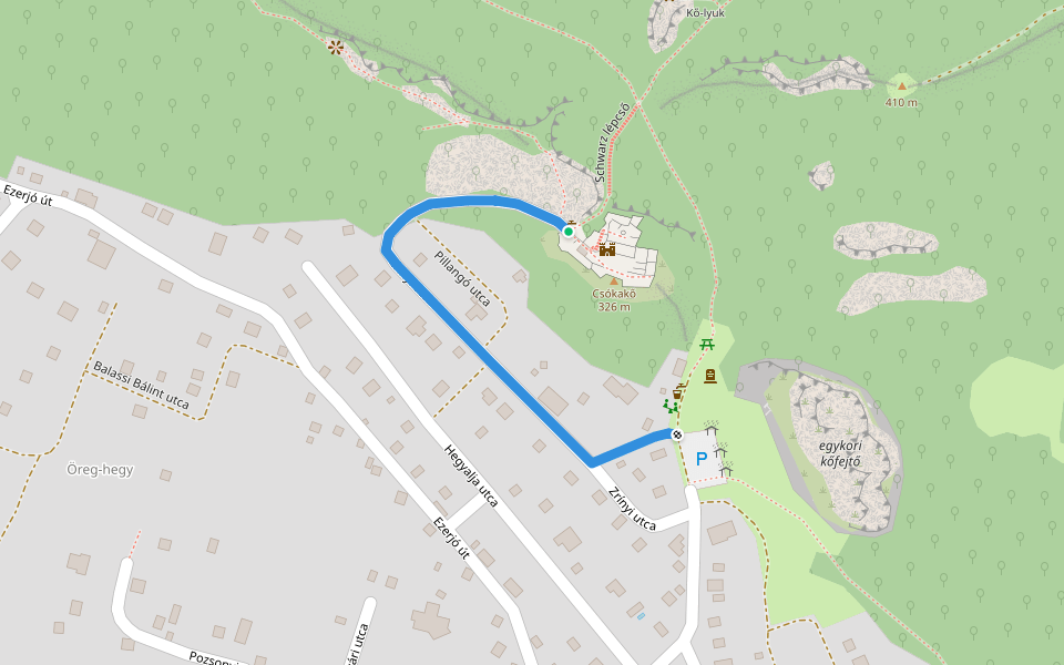 KL (Csókakő vára) walking route map in Csókakő
