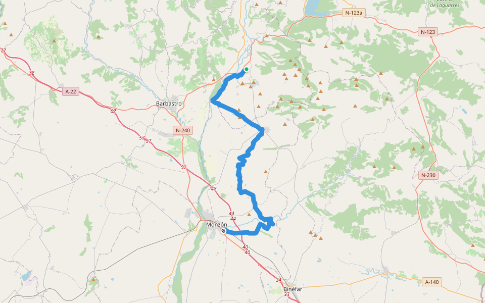 Ruta Joaquín Costa walking route map in Estada