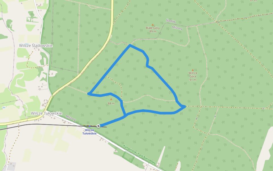 Ścieżka Dydaktyczna "Przez Wilczą Górę" walking route map in Wilcze Tułowskie