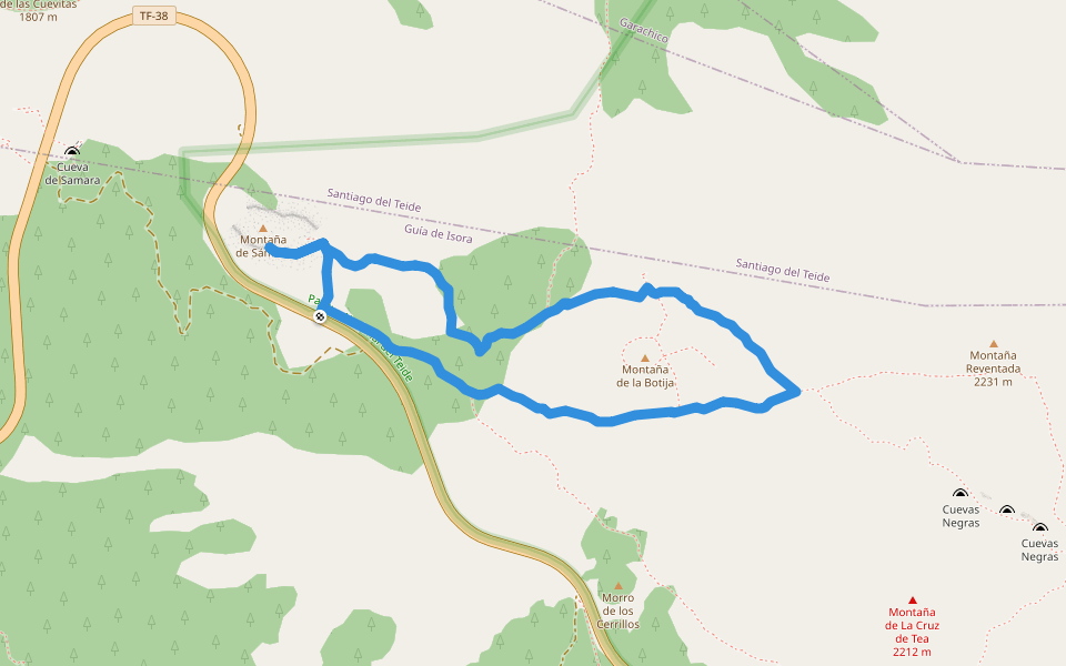 S-13 Sámara walking route map in Santiago del Teide