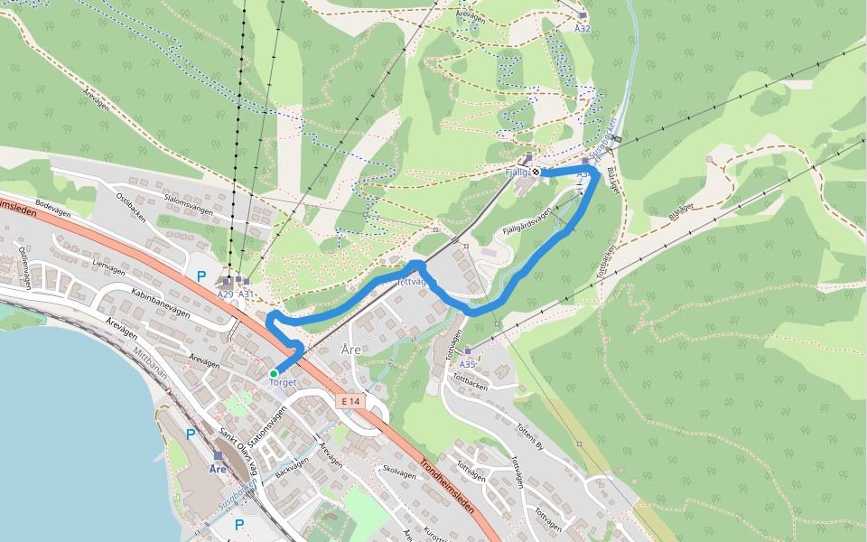 Trollstigen walking route map in Åre