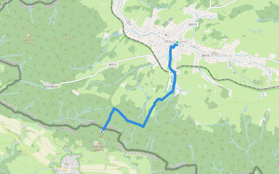 [Z] Mikulášovice - Wachberg walking route map in Mikulášovice
