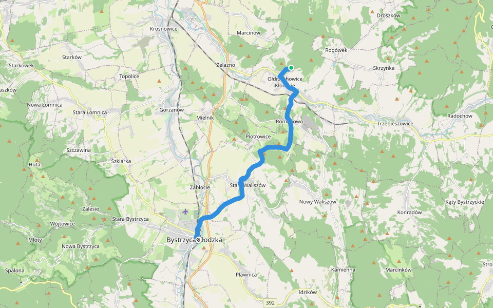 Szlak im. J. Szczypińskiego walking route map in Ołdrzychowice Kłodzkie