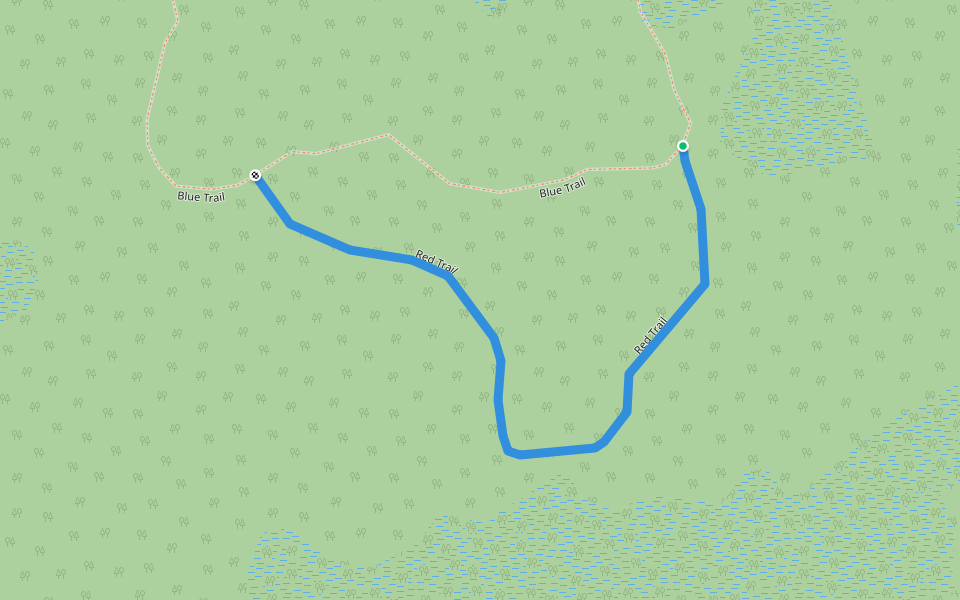 Red Trail walking route map in Harding Township
