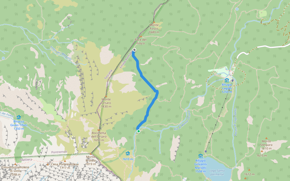 Percorso 727 - Percorso 00 walking route map in Lagdei