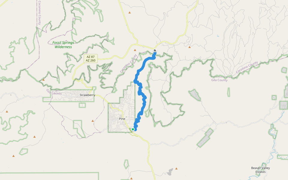 Pine Canyon Trail #26 walking route map in Pine