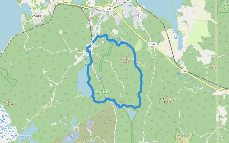 Rundslinga Digerberget walking route map in Pershyttan