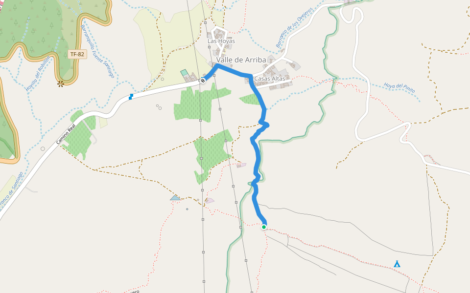 SL-TF 60.1 Valle de Arriba walking route map in Santiago del Teide