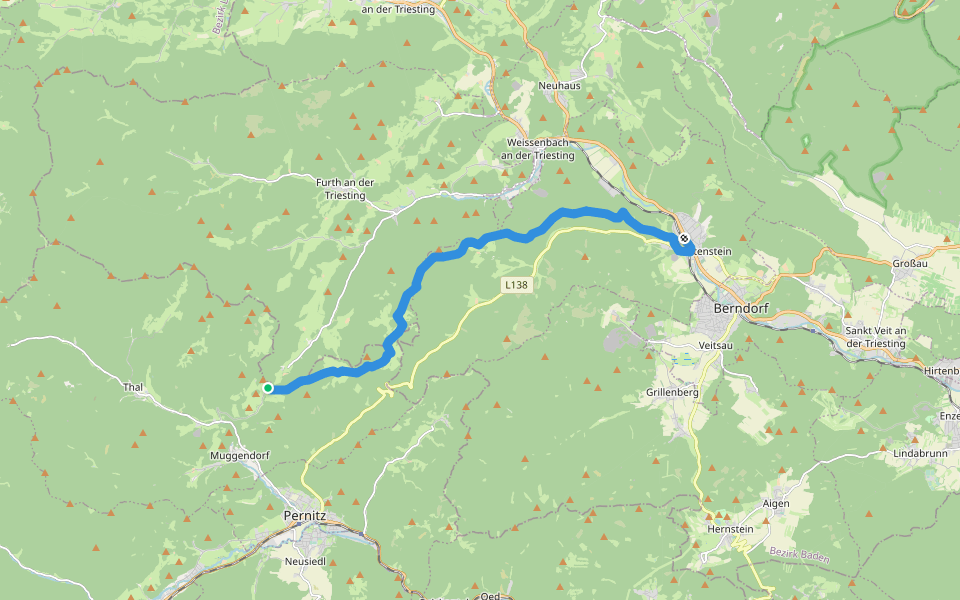 Pottenstein - Hohenwart/Steinwandklamm (blau) walking route map in Kreuth