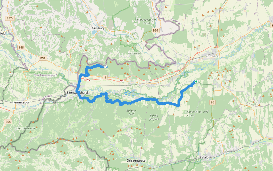 PM, Mária-út, M60 (Halogy – Szentgotthárd) walking route map in Halogy