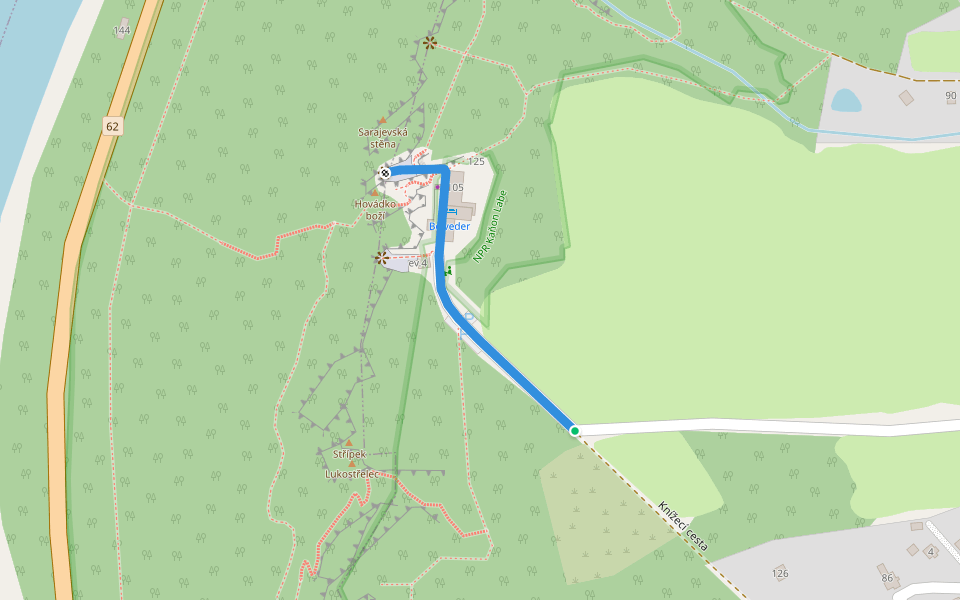 [Č] vyhlídka Belvedér walking route map in Labská Stráň