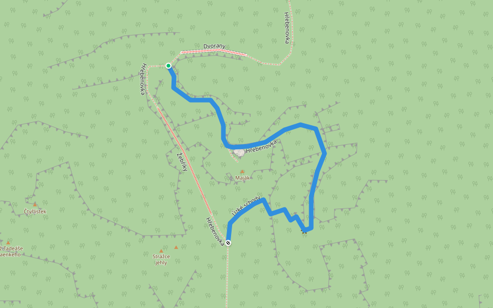 [Ž] Úzké schody walking route map in Jetřichovice