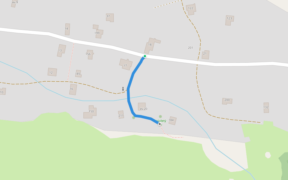 [Č] Tis u Krompachu walking route map in Krompach