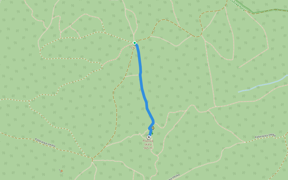 vrchol Popova skála walking route map in Hrádek nad Nisou
