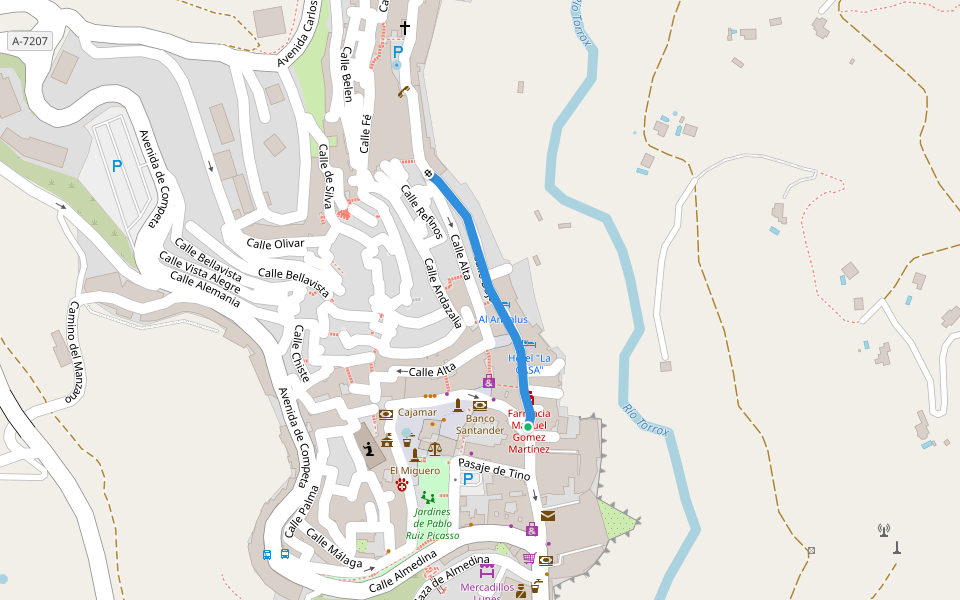 Ruta Naranja walking route map in Torrox