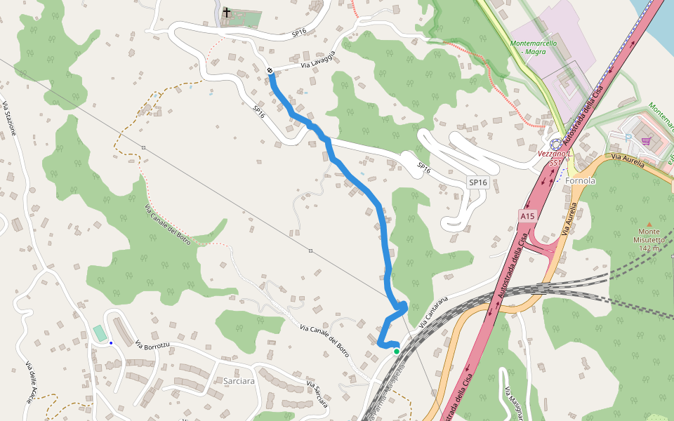 Fornola – innesto sent. 201 walking route map in Stazione-fornola