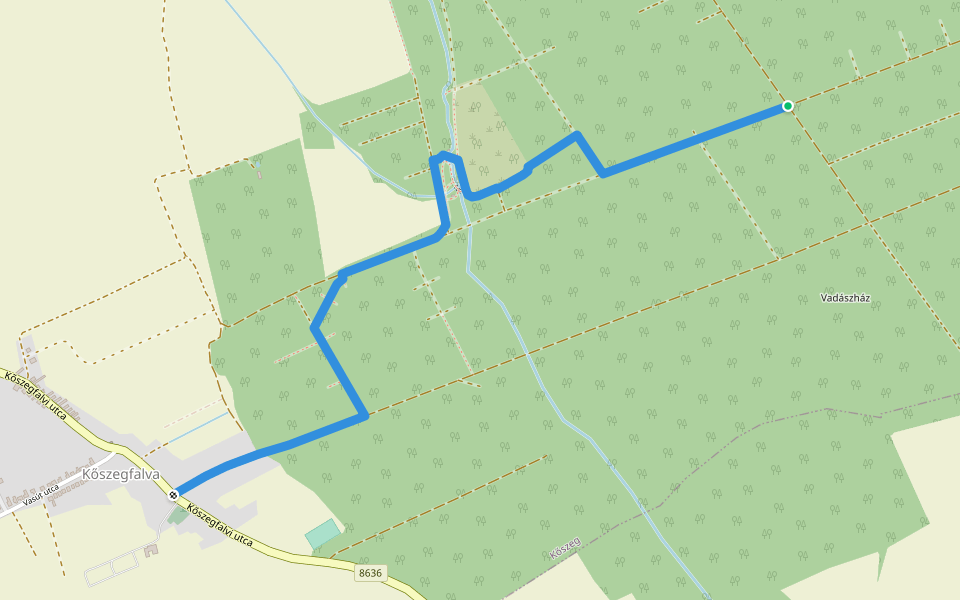 P● (Szarvas-kút) walking route map in Kőszeg