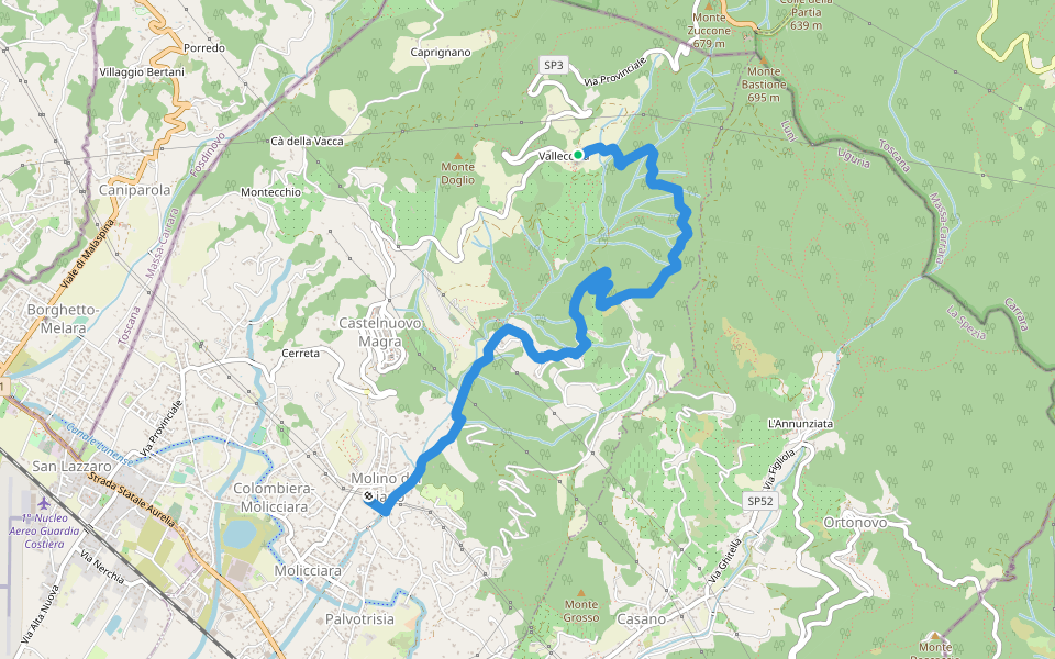 M.no del Piano – M.no Dogliotti - Marciano – Orbagnano - Vallecchia walking route map in Vallecchia