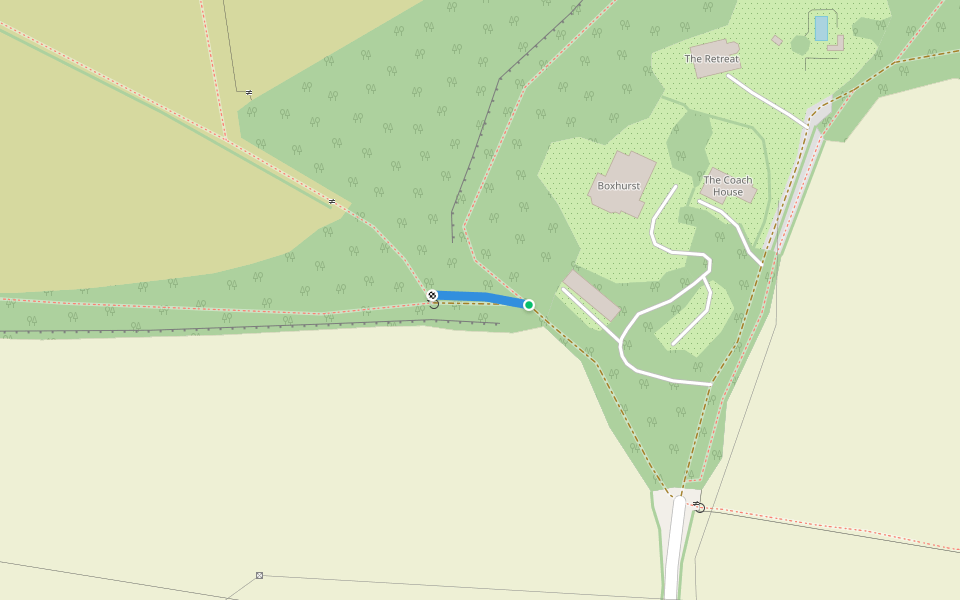 Riverside Walk walking route map in Brockham