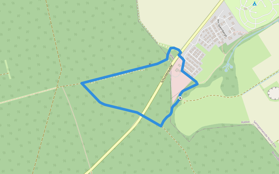 Schunterquellenweg walking route map in Räbke