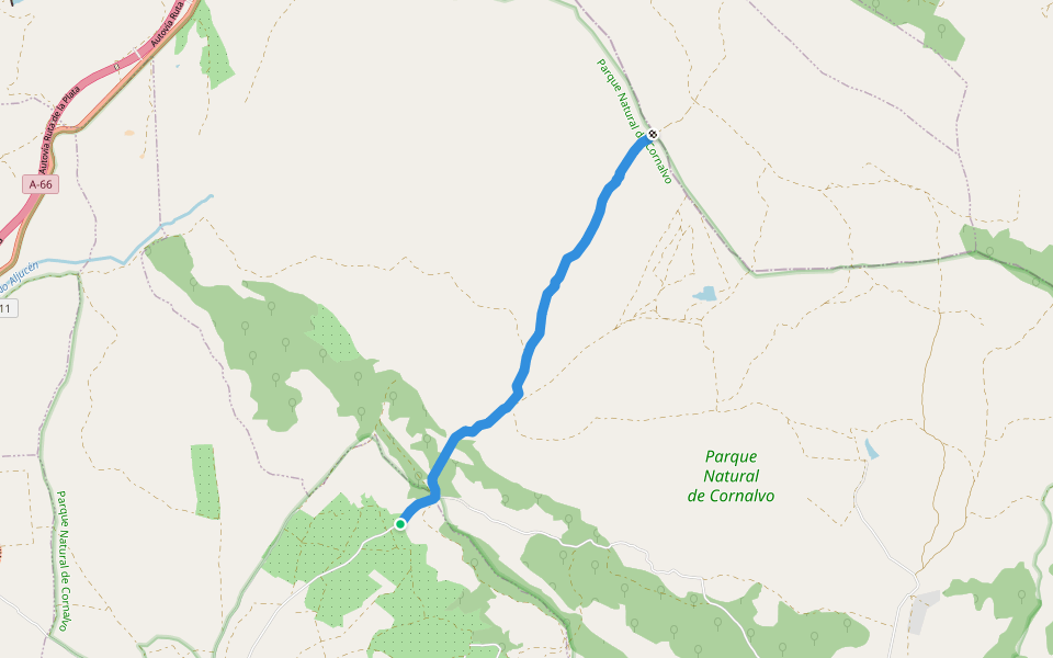 Ruta del Cordel del Puerto walking route map in Mirandilla