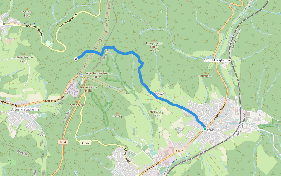 T Littfeld - Neuenkleusheim walking route map in Kreuztal