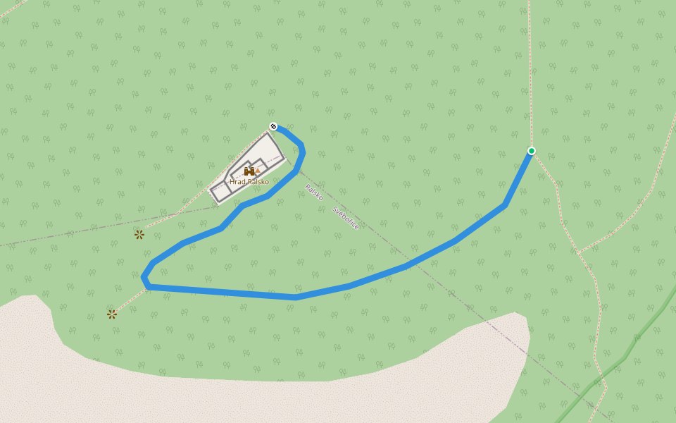 [Č] odb. zřícenina Ralsko walking route map in Noviny pod Ralskem