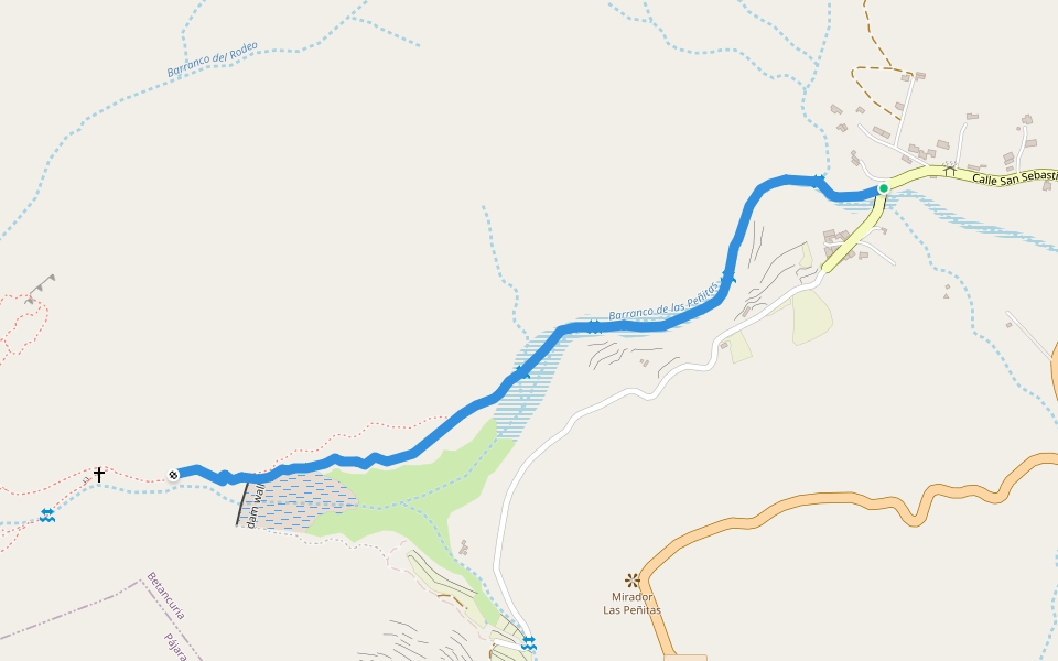 SL FV 27: Vega del Río Palmas - Presa de las Peñitas walking route map in Vega de Río Palmas