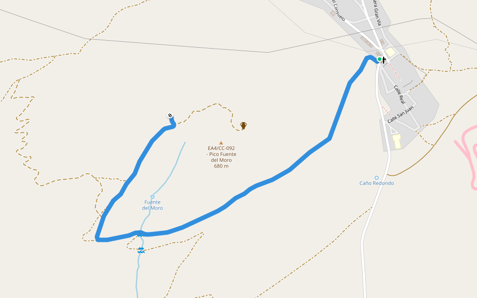 Minería en Logrosán walking route map in Logrosán