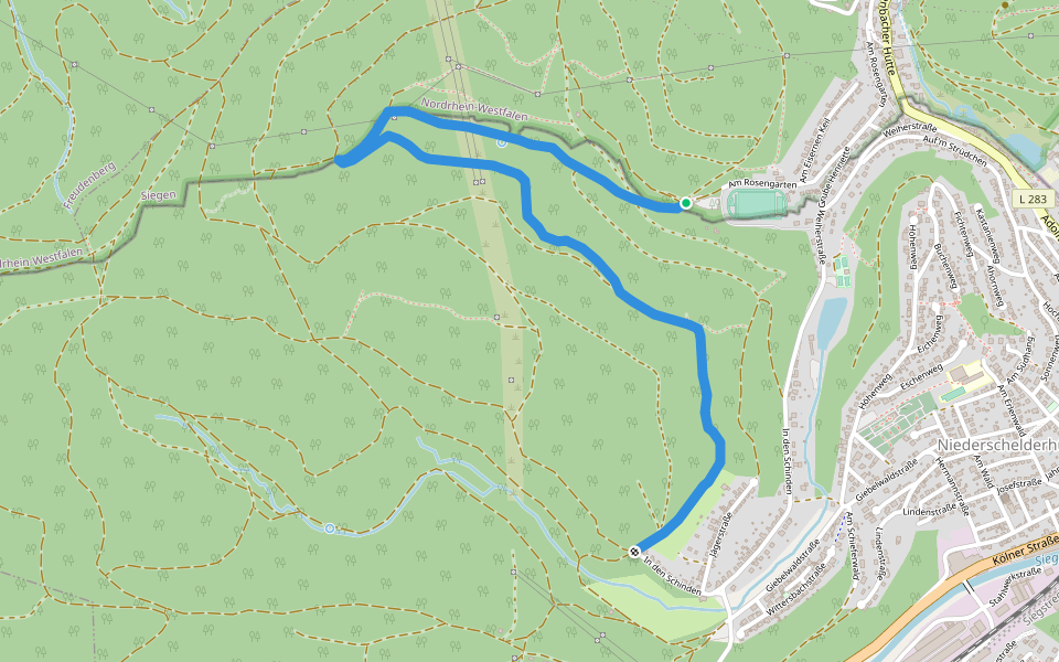 Rundweg Mudersbach M1A walking route map in Siegen