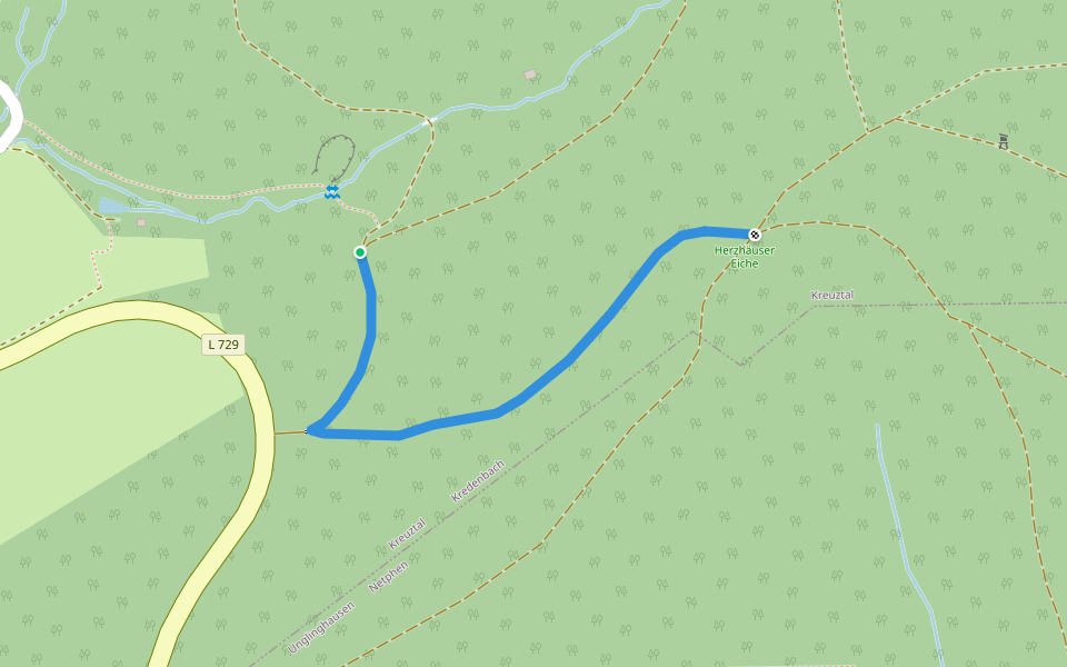 Kredenbach - Herzhausen walking route map in Kreuztal