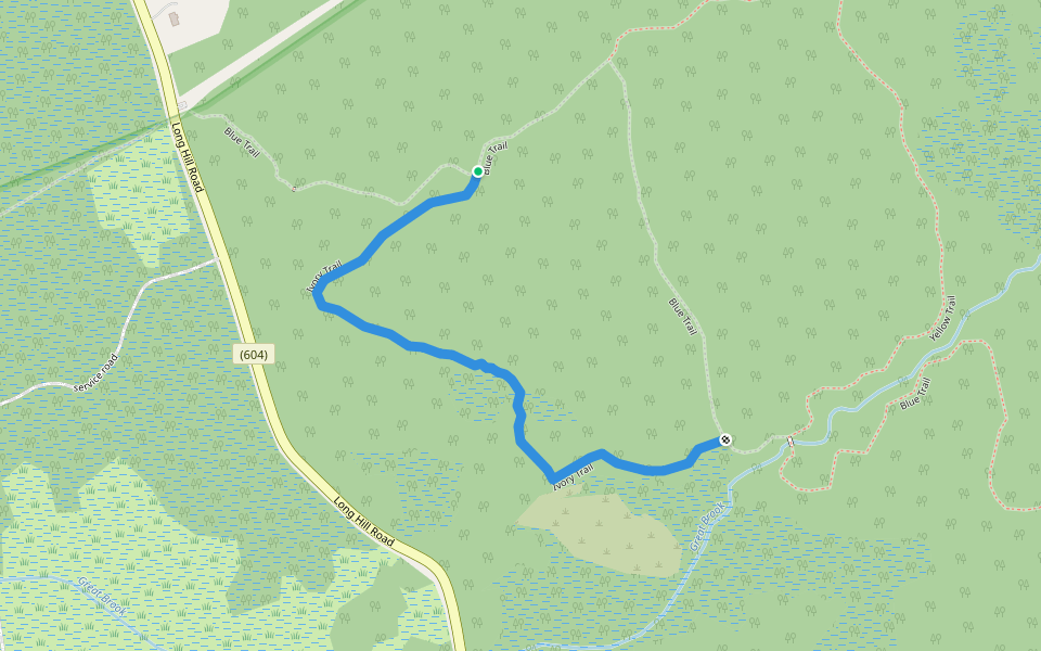 Ivory Trail walking route map in Harding Township
