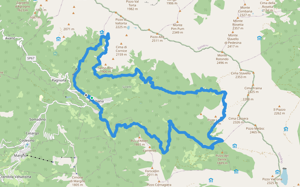 Giir di Mont: SkyMarathon walking route map in Premana