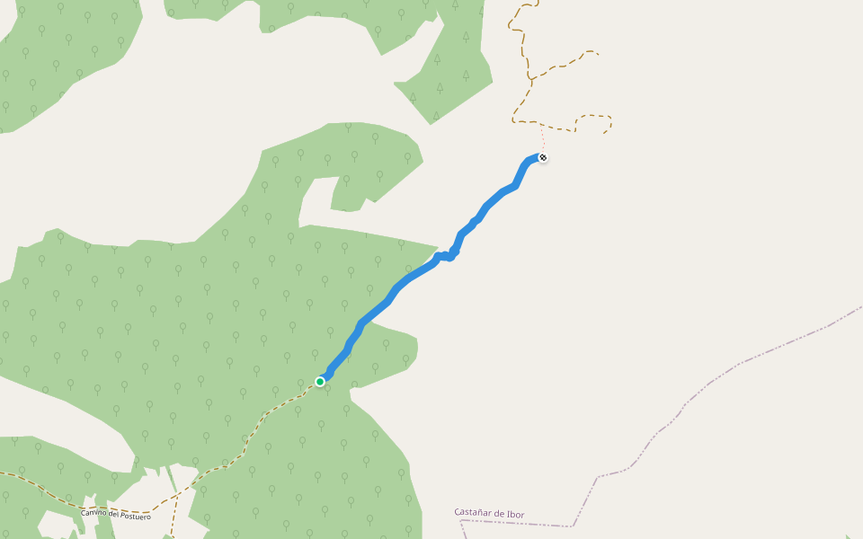 Por el Ibor walking route map in Castañar de Ibor