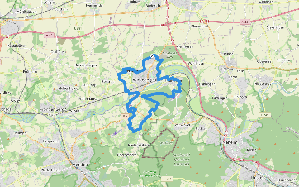 RundWickede walking route map in Wickede (Ruhr)