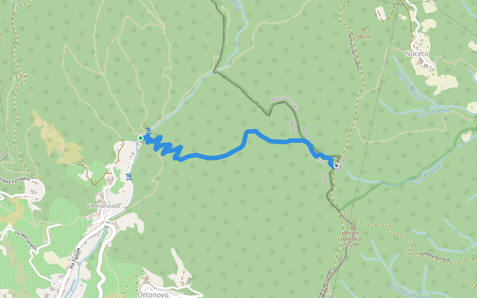 M.no del Lucco - Rovine del cast. di Volpiglione – innesto sent. 367 walking route map in Casano