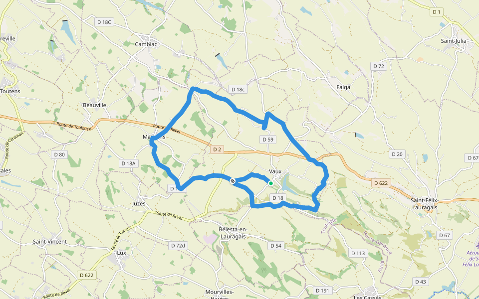 circuit de la saune walking route map in Le Vaux