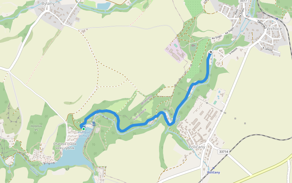 Naučná stezka Údolím Vrchlice walking route map in Miskovice