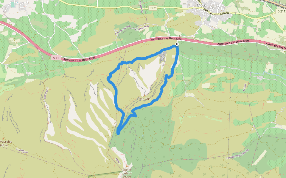 sur les pas de Roland walking route map in Moux